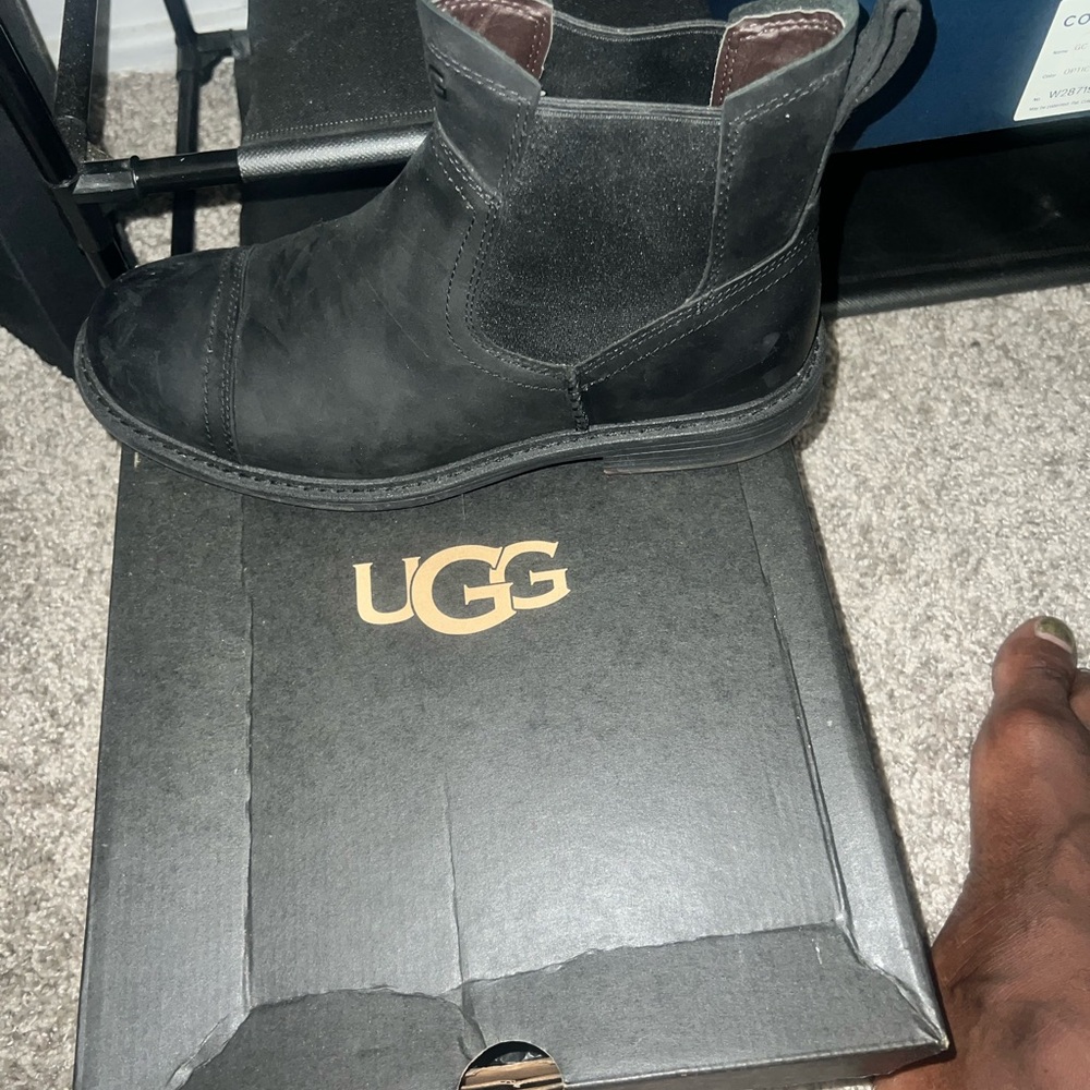 UGG Black Ankle Boots Suede Slip-On